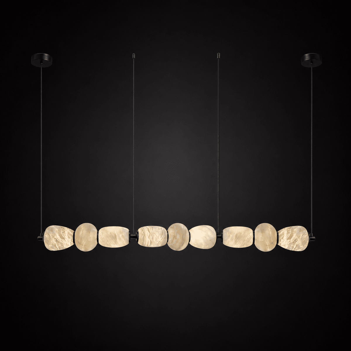 Alabaster Pebble Linear Chandelier