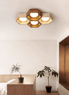 Honeycomb Travertine Ceiling Lamp