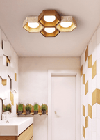 Honeycomb Travertine Ceiling Lamp
