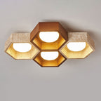 Honeycomb Travertine Ceiling Lamp