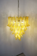 Wave Yellow Glass Chandelier