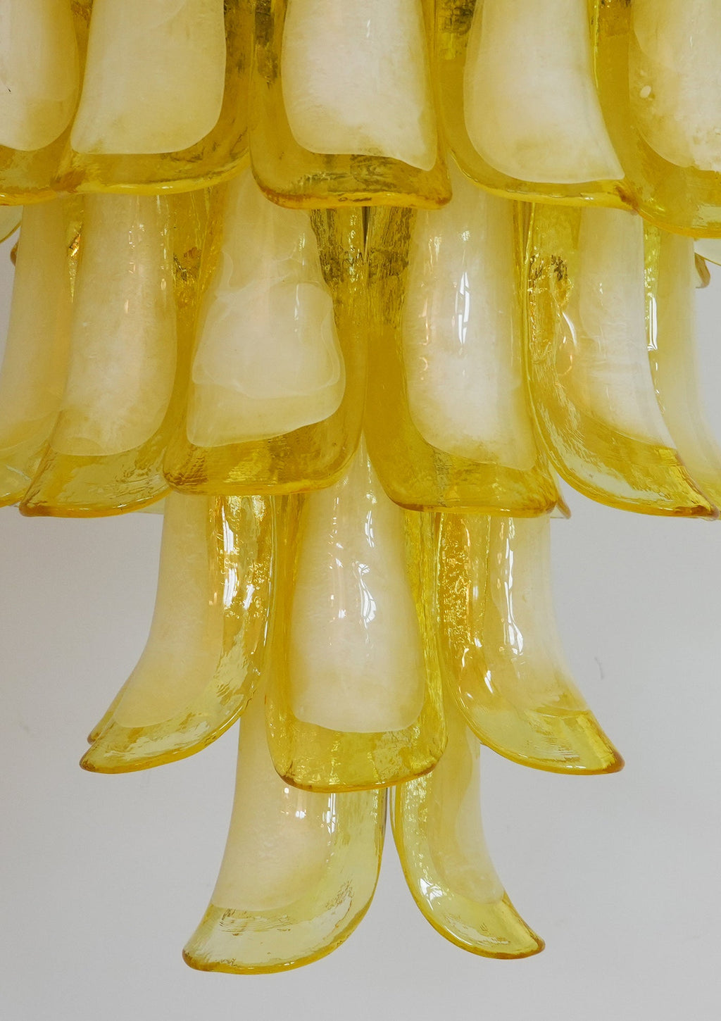 Wave Yellow Glass Chandelier