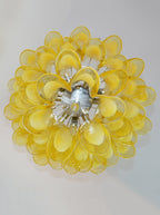 Wave Yellow Glass Chandelier
