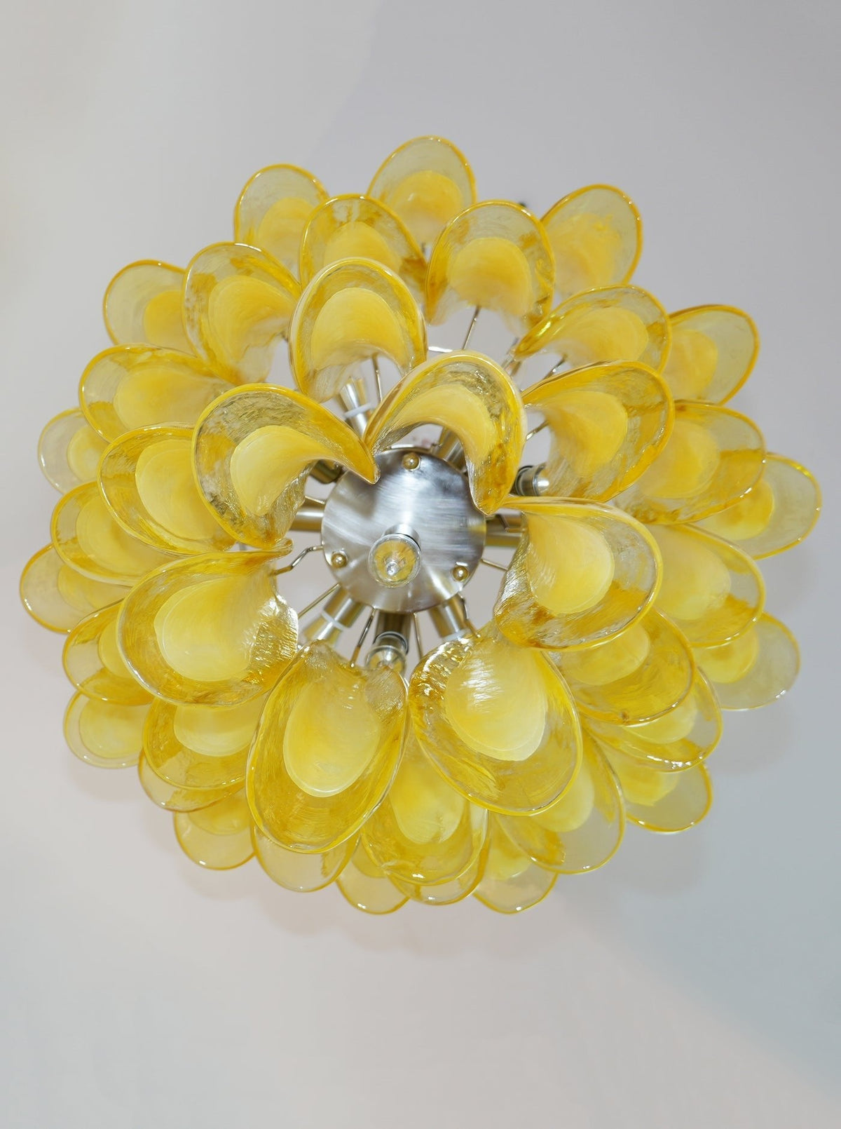 Wave Yellow Glass Chandelier