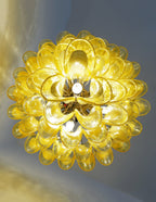 Wave Yellow Glass Chandelier