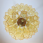 Yellow Glass Tube Chandelier