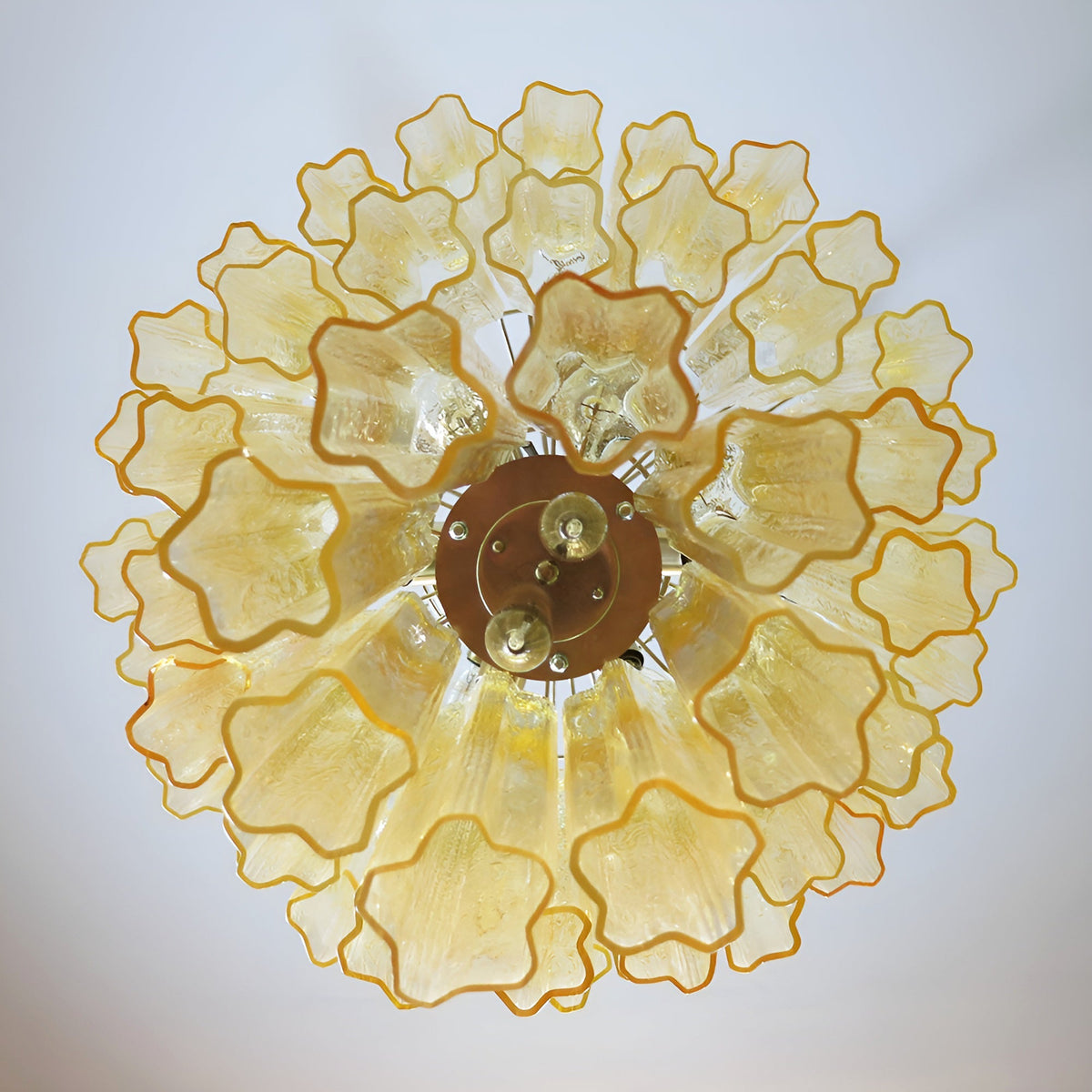Yellow Glass Tube Chandelier