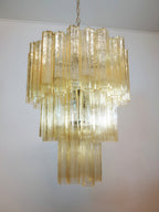 Yellow Glass Tube Chandelier