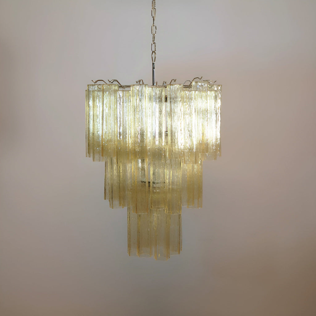Yellow Glass Tube Chandelier