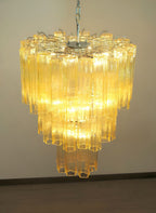 Yellow Glass Tube Chandelier