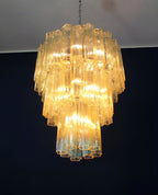 Yellow Glass Tube Chandelier