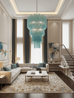Yellow Glass Tube Chandelier