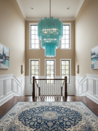 Yellow Glass Tube Chandelier