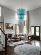 Yellow Glass Tube Chandelier