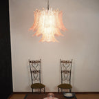Pink Glass Leaf Chandelier