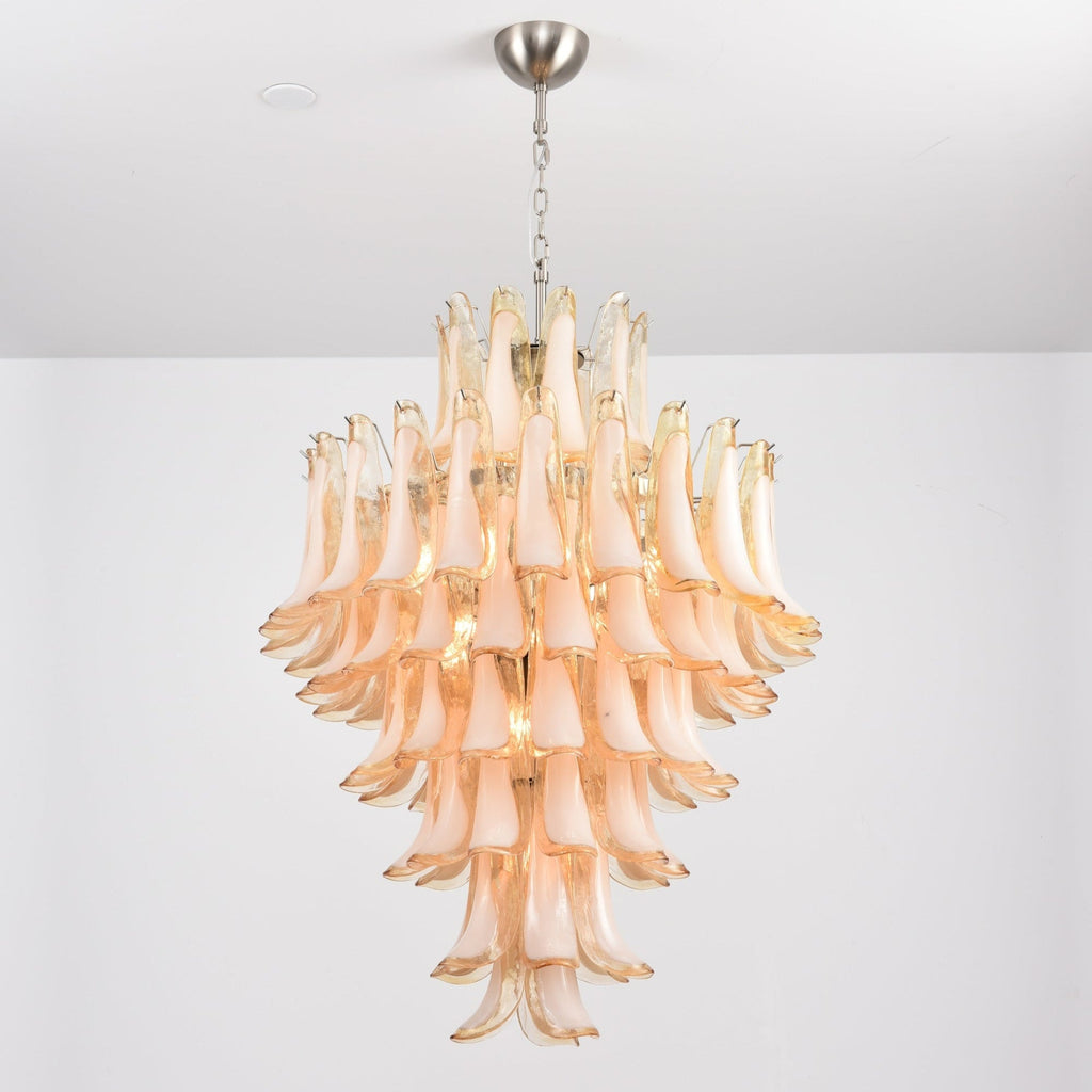 Amber Cloud Glass Petals Chandelier