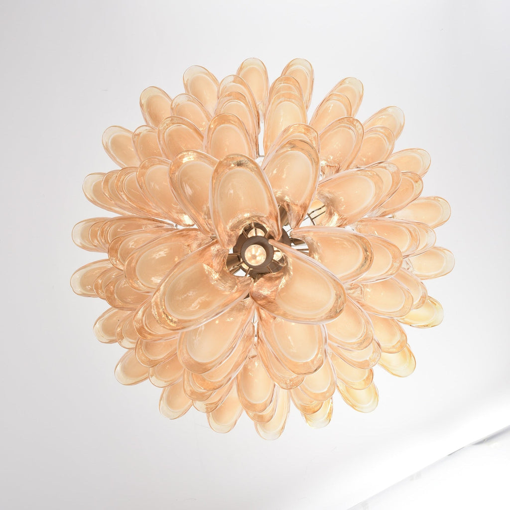 Amber Cloud Glass Petals Chandelier