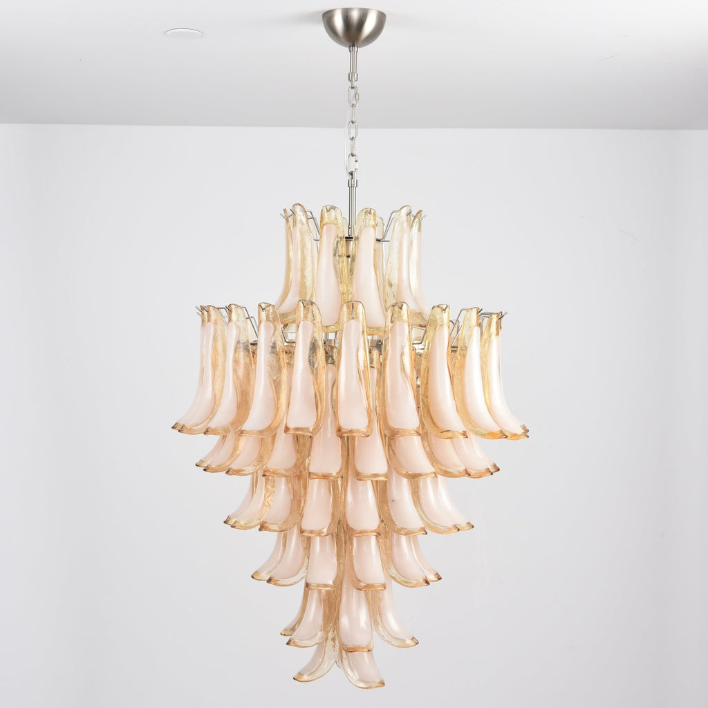 Amber Cloud Glass Petals Chandelier