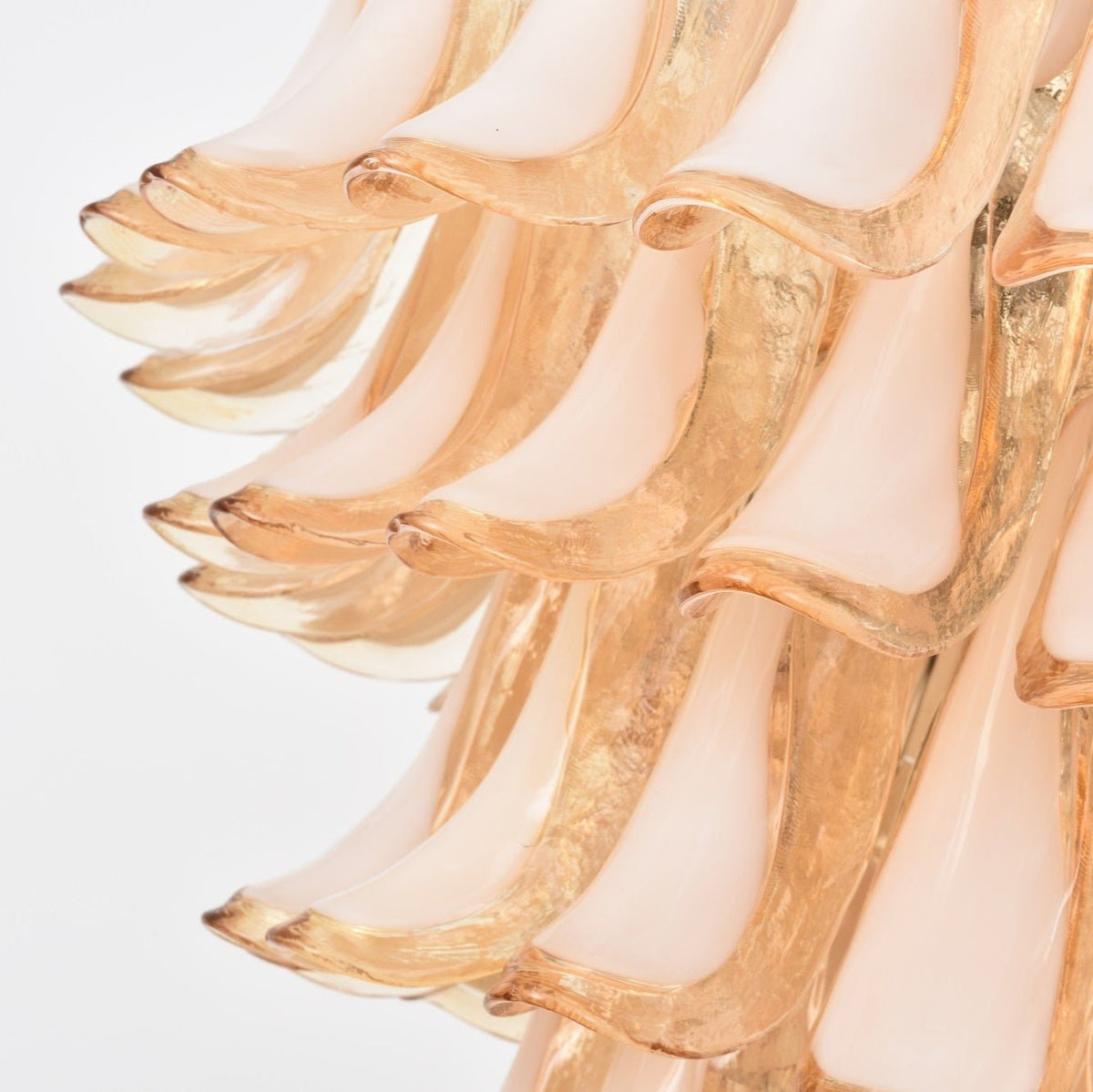 Amber Cloud Glass Petals Chandelier