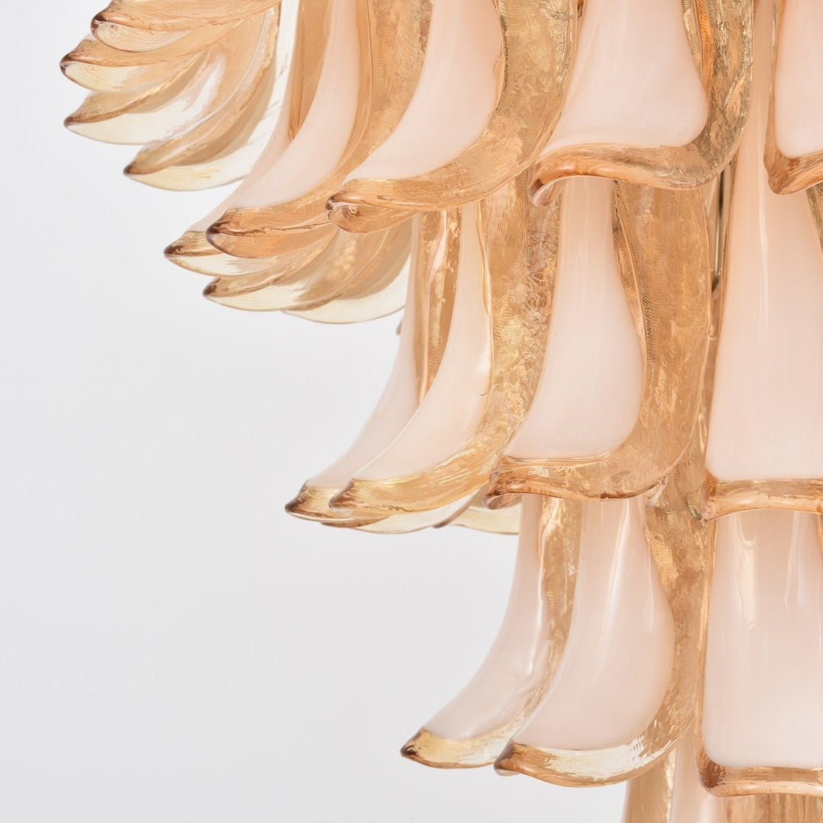 Amber Cloud Glass Petals Chandelier