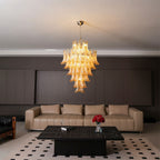 Amber Cloud Glass Petals Chandelier