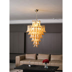 Amber Cloud Glass Petals Chandelier