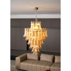 Amber Cloud Glass Petals Chandelier