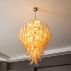 Amber Cloud Glass Petals Chandelier