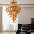 Amber Cloud Glass Petals Chandelier