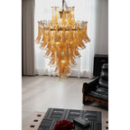 Amber Cloud Glass Petals Chandelier