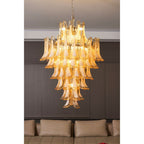 Amber Cloud Glass Petals Chandelier