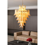 Amber Cloud Glass Petals Chandelier