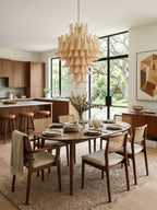 Amber Cloud Glass Petals Chandelier