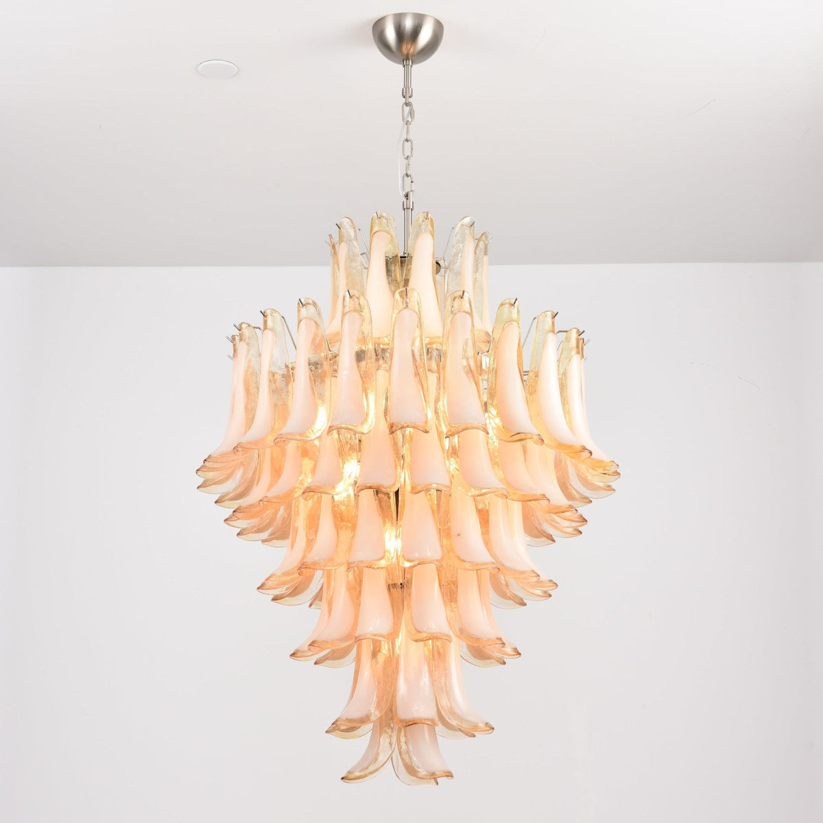 Amber Cloud Glass Petals Chandelier