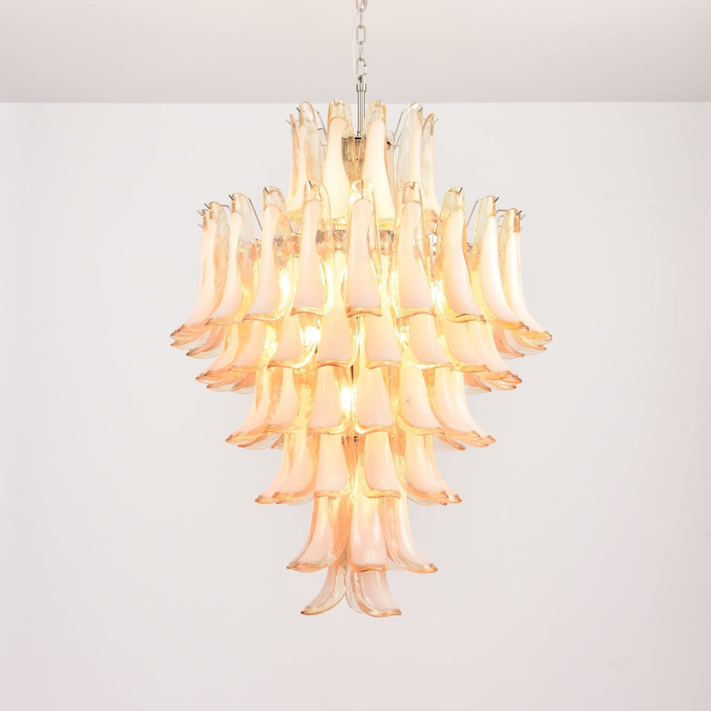 Amber Cloud Glass Petals Chandelier