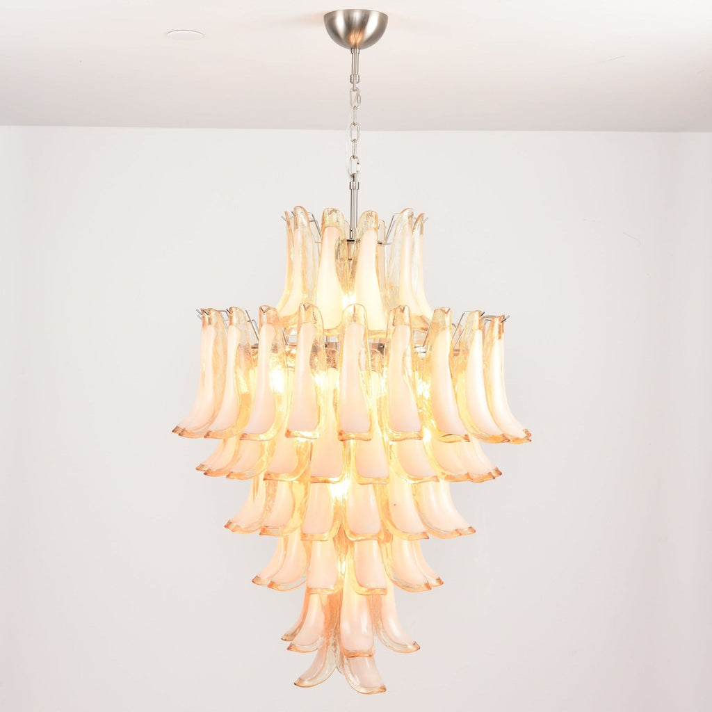 Amber Cloud Glass Petals Chandelier