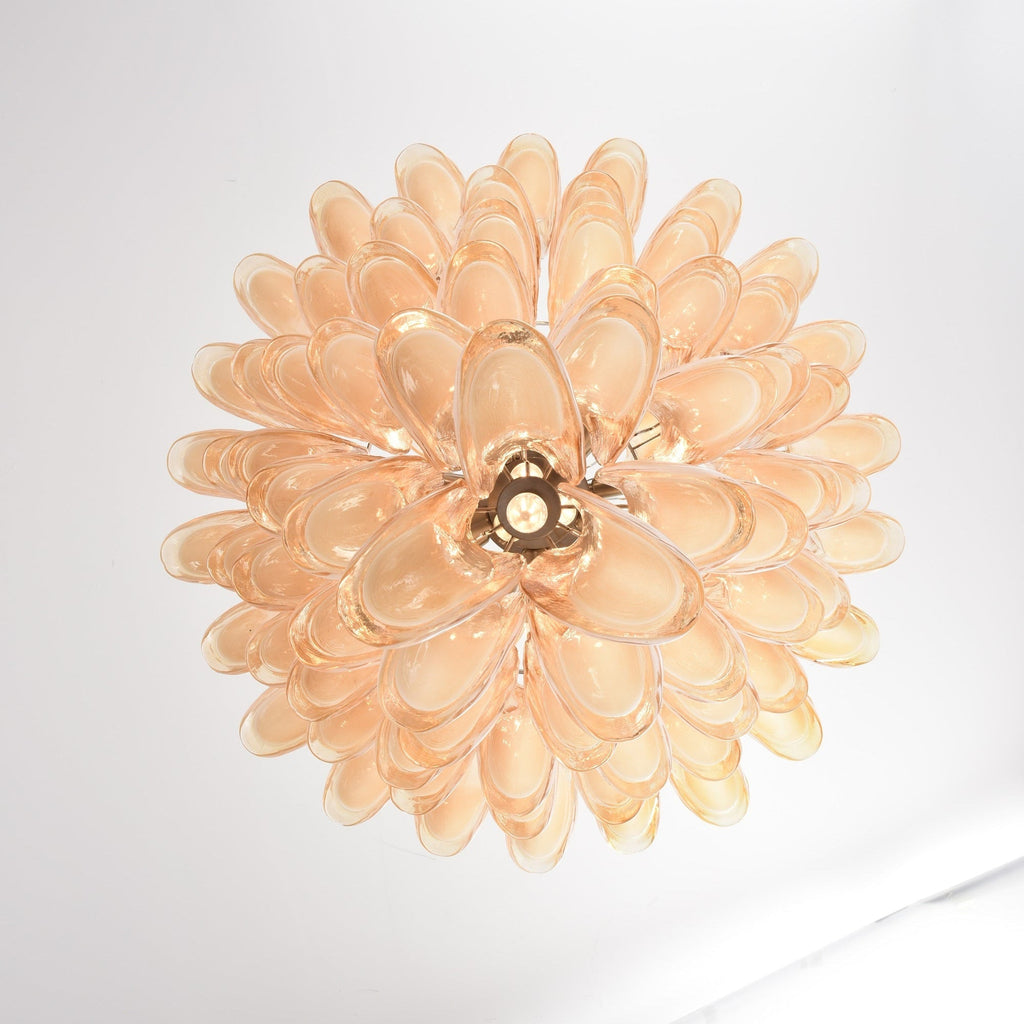 Amber Cloud Glass Petals Chandelier