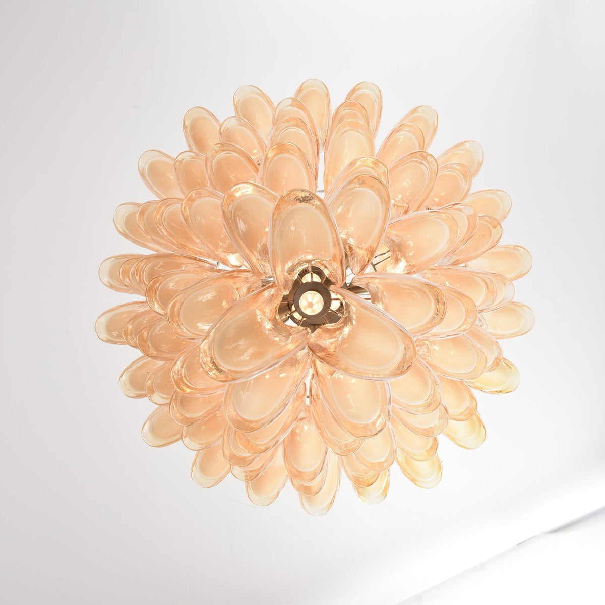 Amber Cloud Glass Petals Chandelier