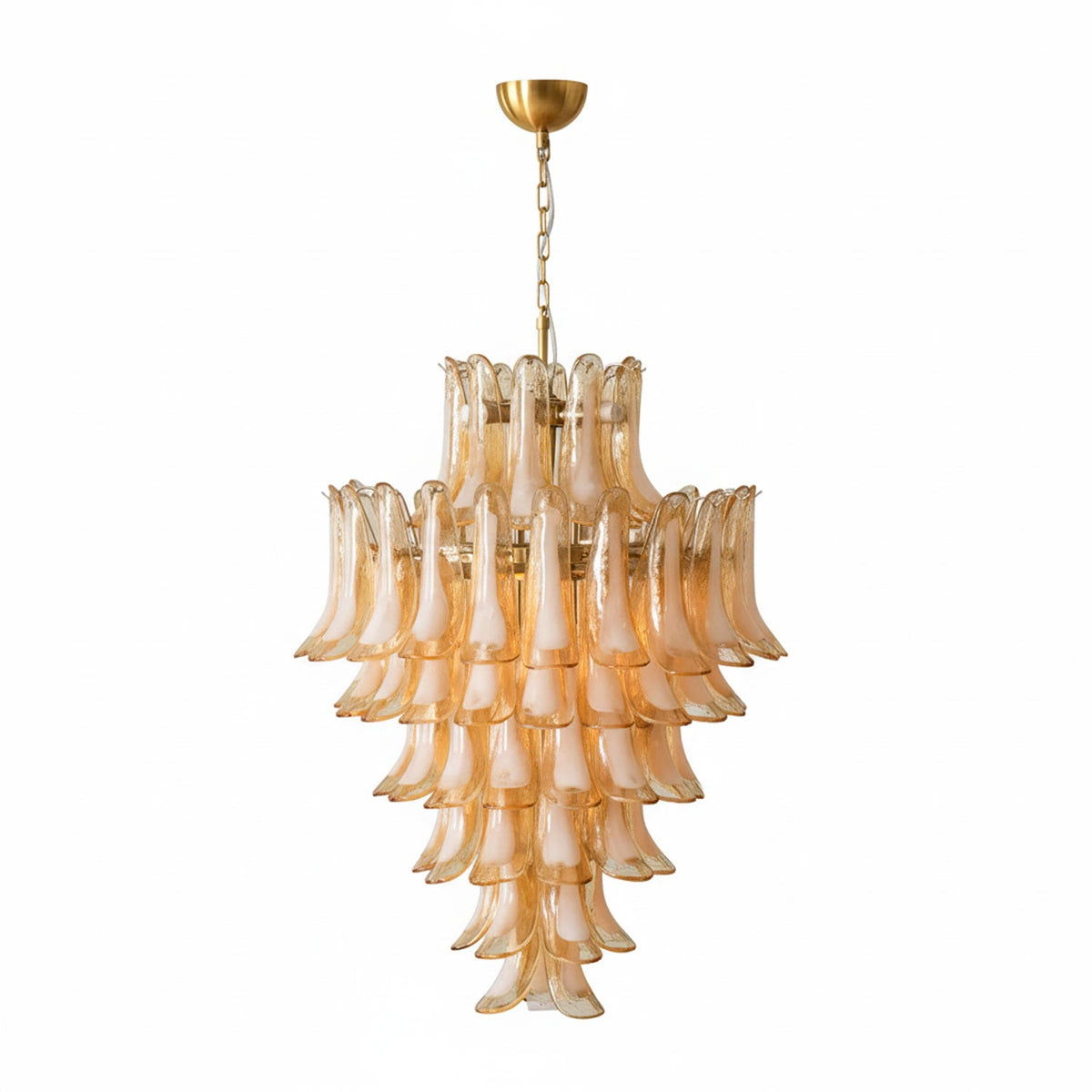 Amber Cloud Glass Petals Chandelier