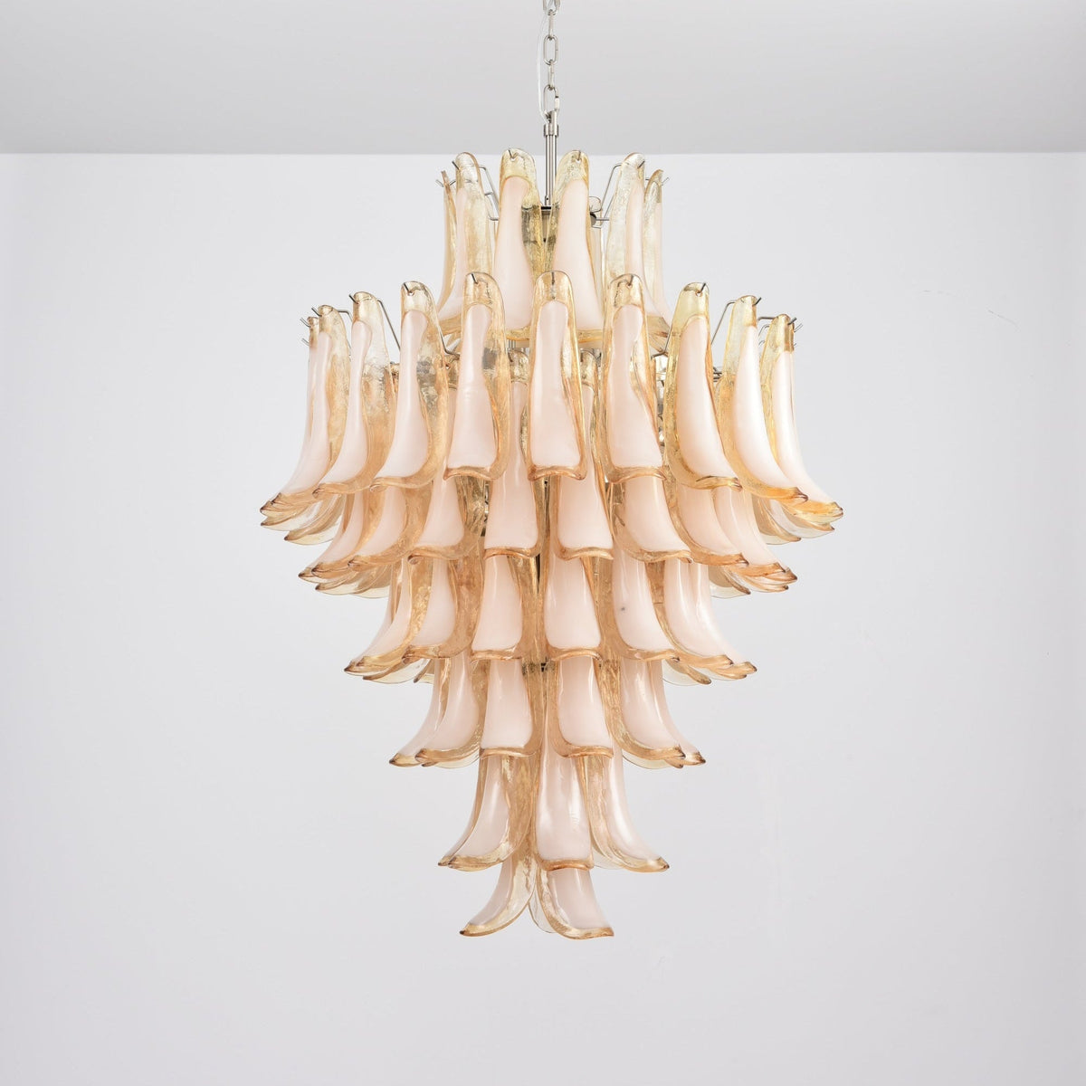 Amber Cloud Glass Petals Chandelier
