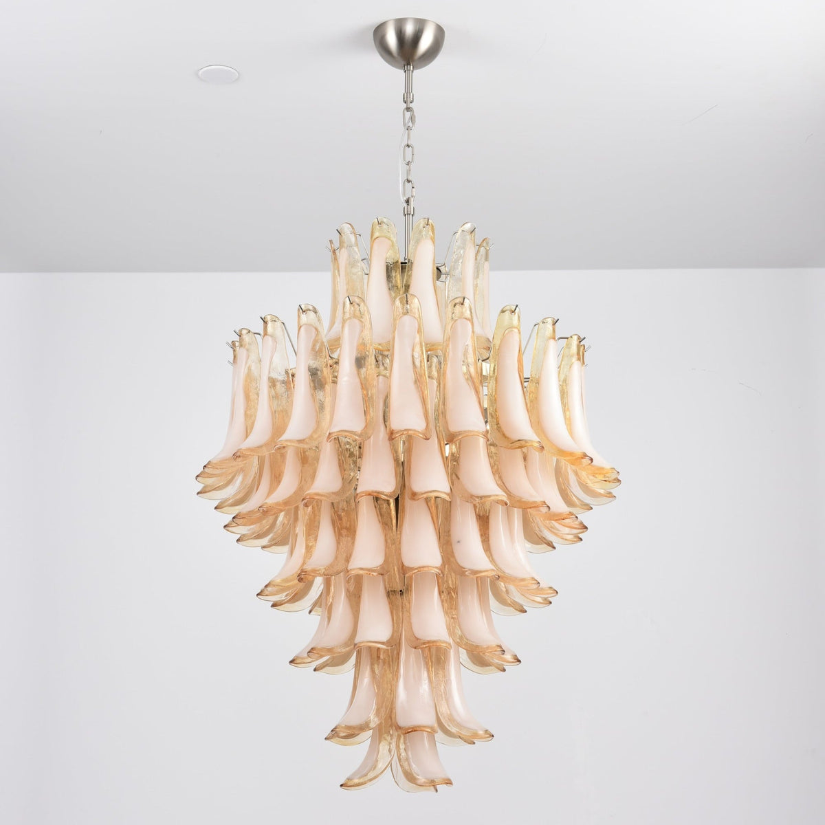 Amber Cloud Glass Petals Chandelier