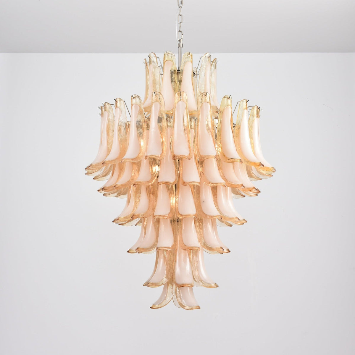 Amber Cloud Glass Petals Chandelier