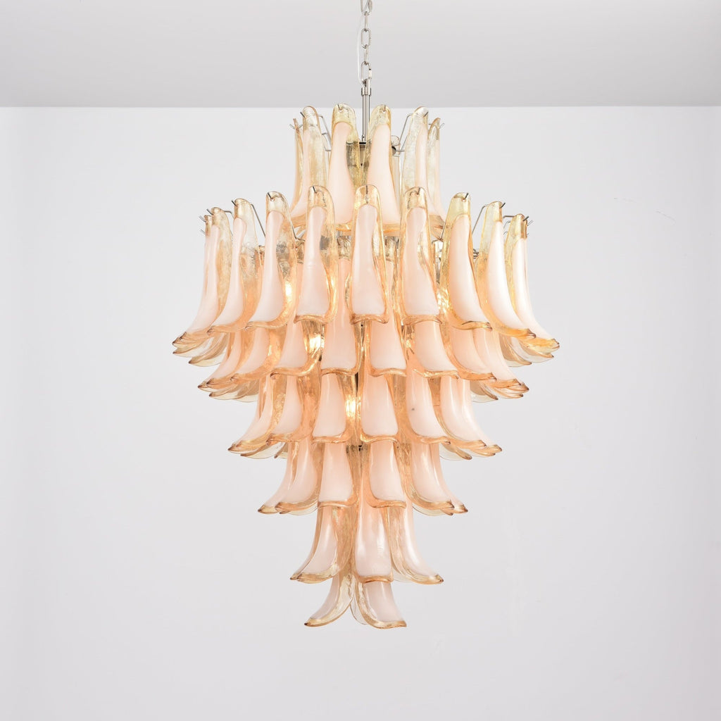 Amber Cloud Glass Petals Chandelier
