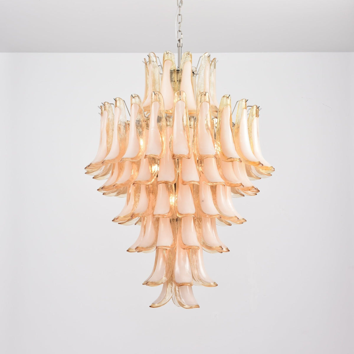 Amber Cloud Glass Petals Chandelier