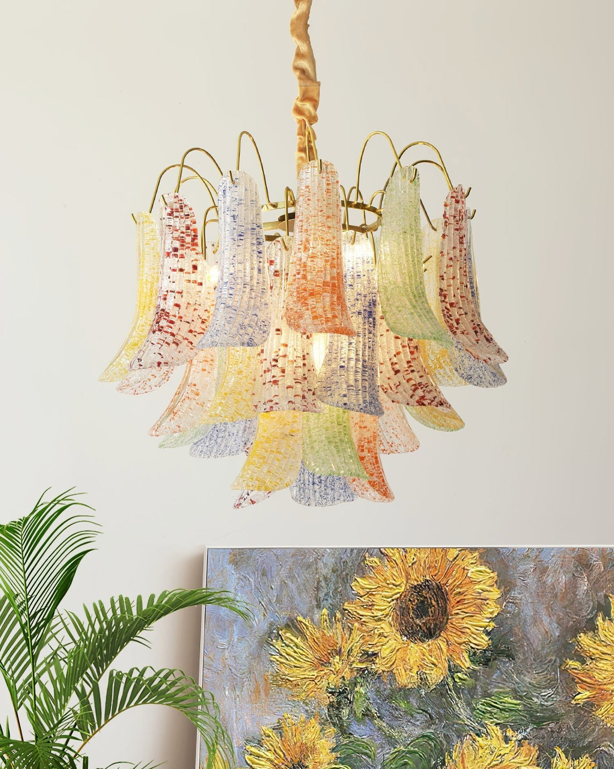 Colorful Murano-Style Glass Chandelier