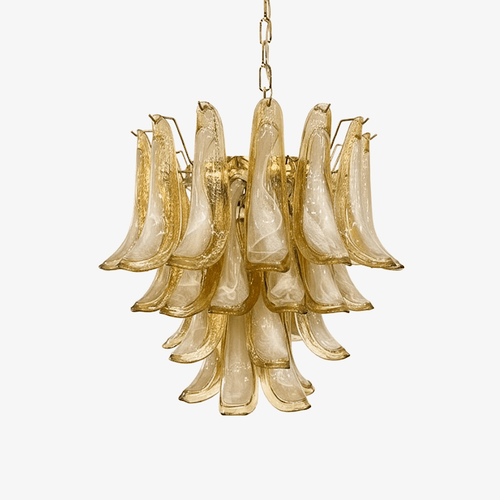 Amber Glass Petals Chandelier