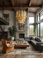 Amber Glass Petals Chandelier