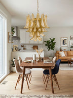 Amber Glass Petals Chandelier