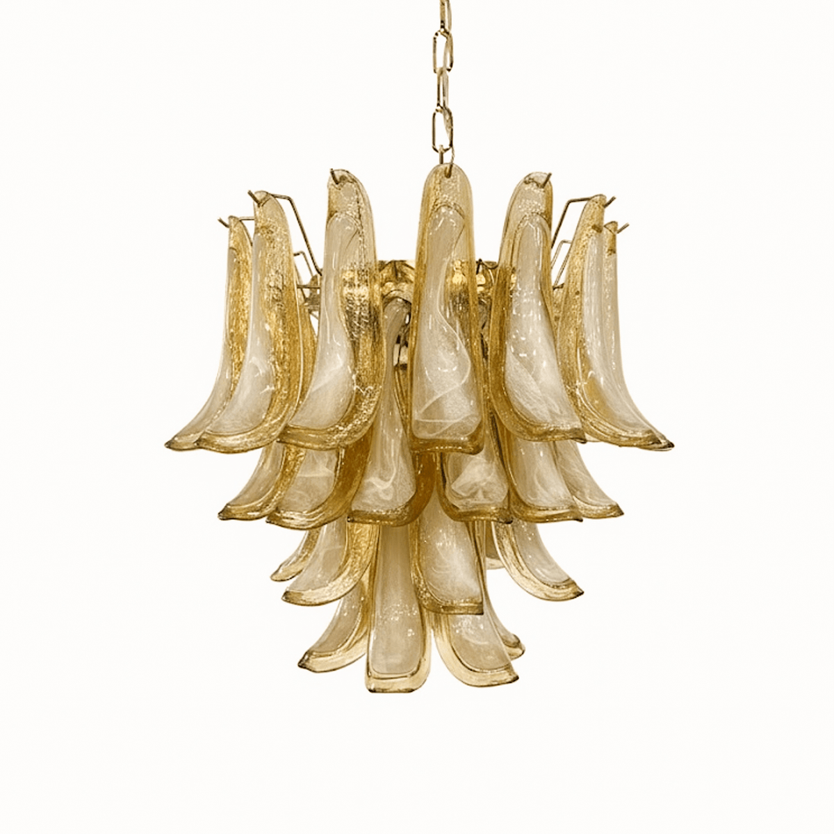 Amber Glass Petals Chandelier