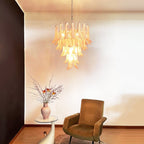 Pink Glass Petals Chandelier